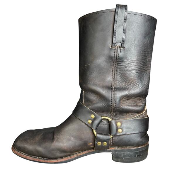 Frye Men’s 12R Brown Leather Harness Boots Size US 13 - Picture 2 of 9